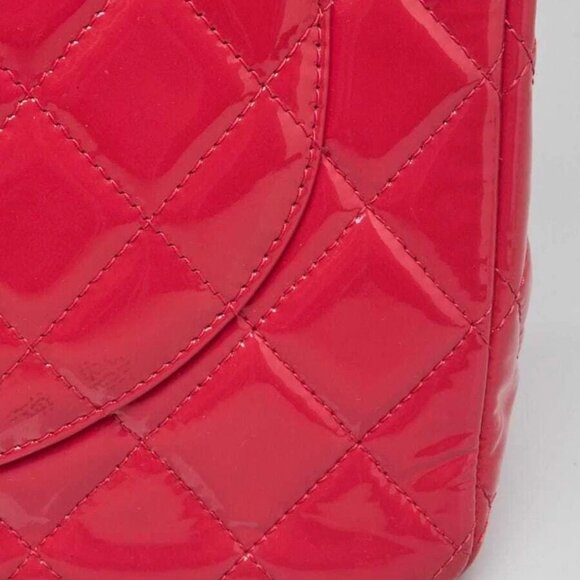 Chanel Pink Quilted Patent Leather Classic Maxi Double Flap Bag - Picture 12 of 12